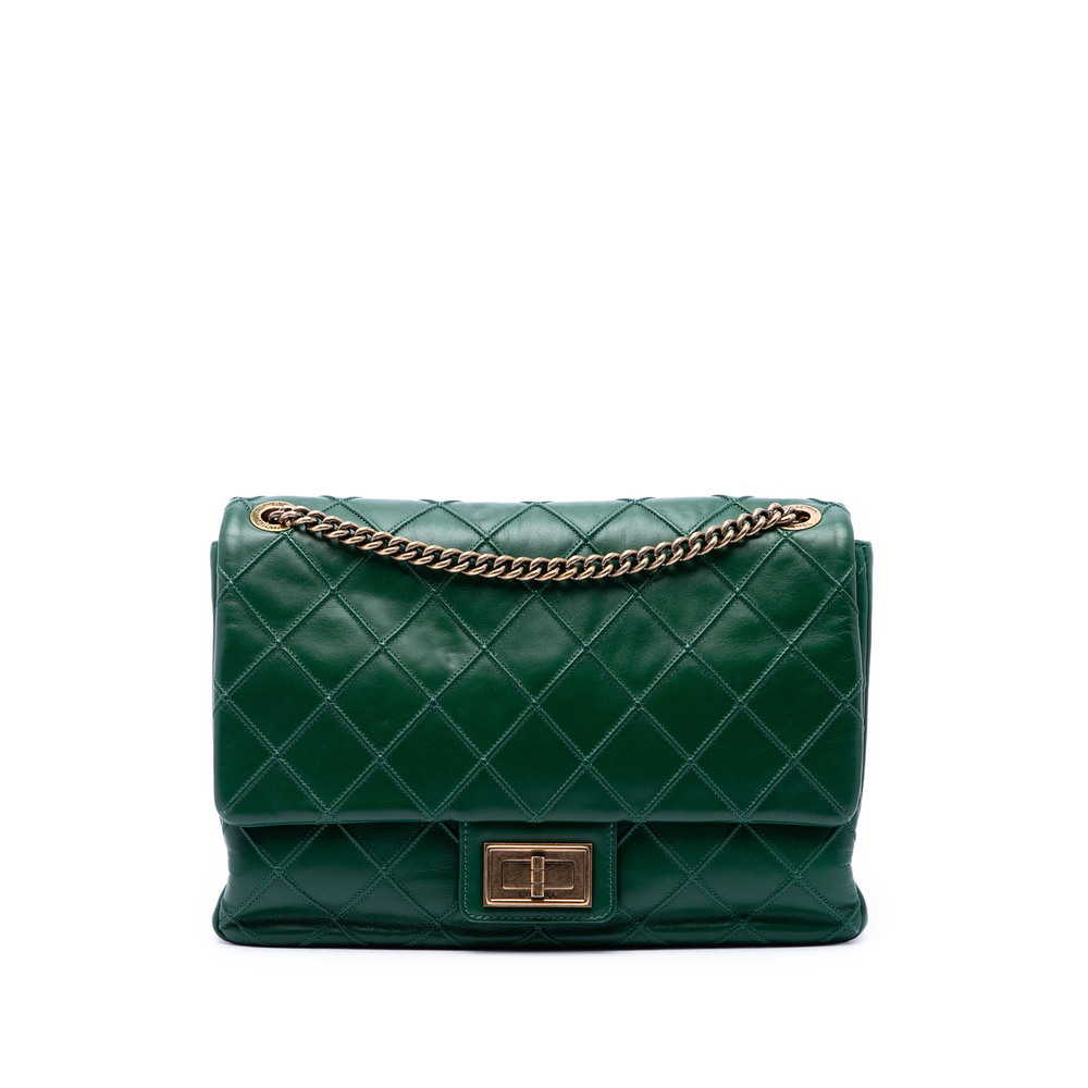 Pre-Loved Chanel Jumbo Diamond Debossed Calfskin Reissue 2.55 Cosmos Flap